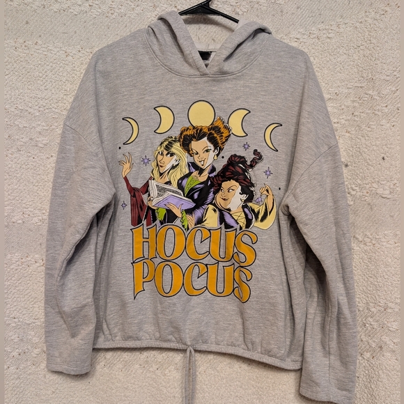 Women's Juniors Gray Hocus Pocus Graphic Hoodie Size XL - Picture 1 of 8